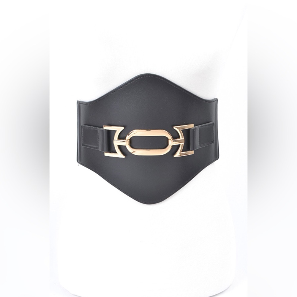 Plus Size Metallic Wide Statement Corset Belt